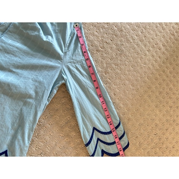 Boden Willa Flowy Peasant Blue Tassel Scalloped Hem Lined Top Boho Flirty Sz 6 - Picture 13 of 16